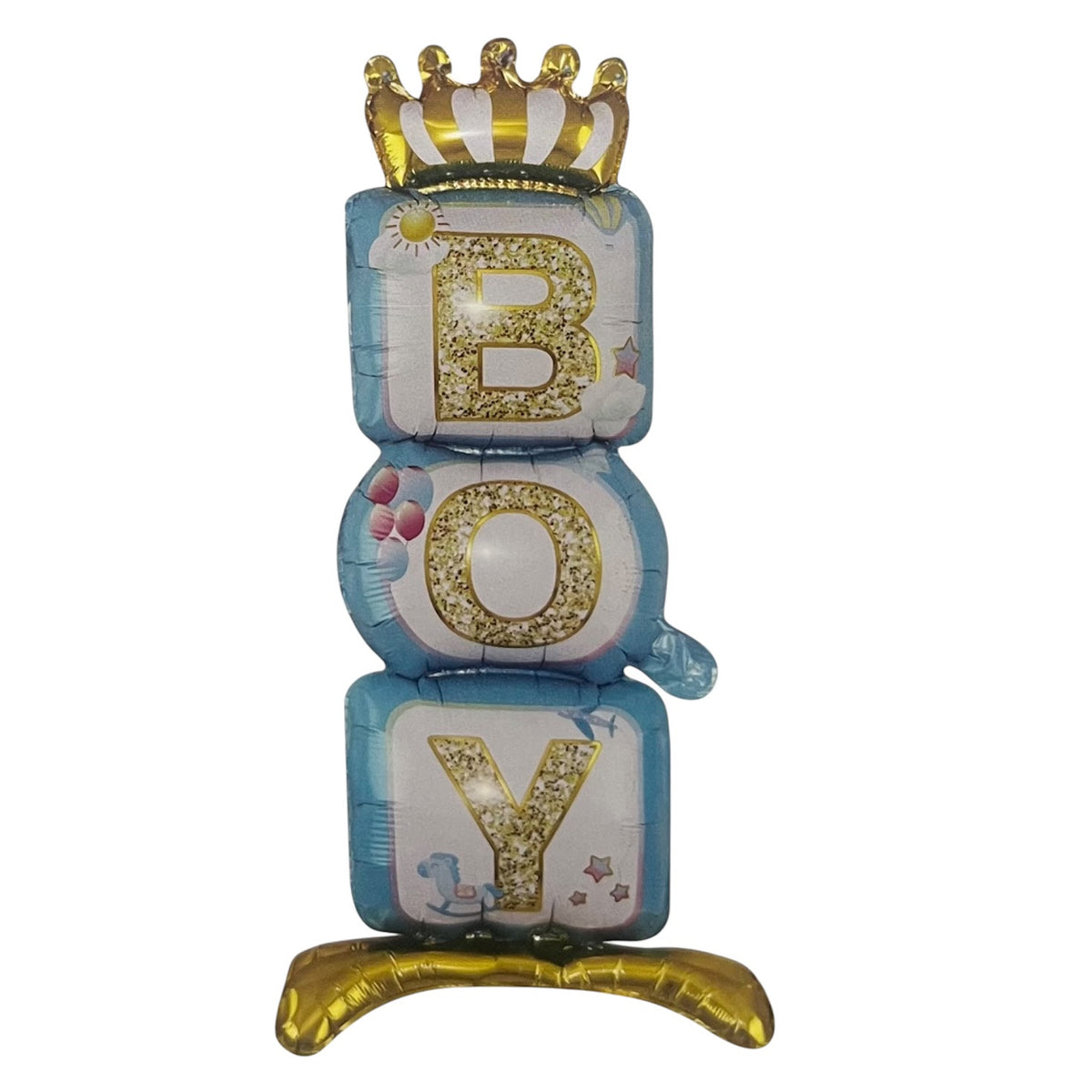 Standing Boy Blue Foil Balloon for Baby Shower Decoration