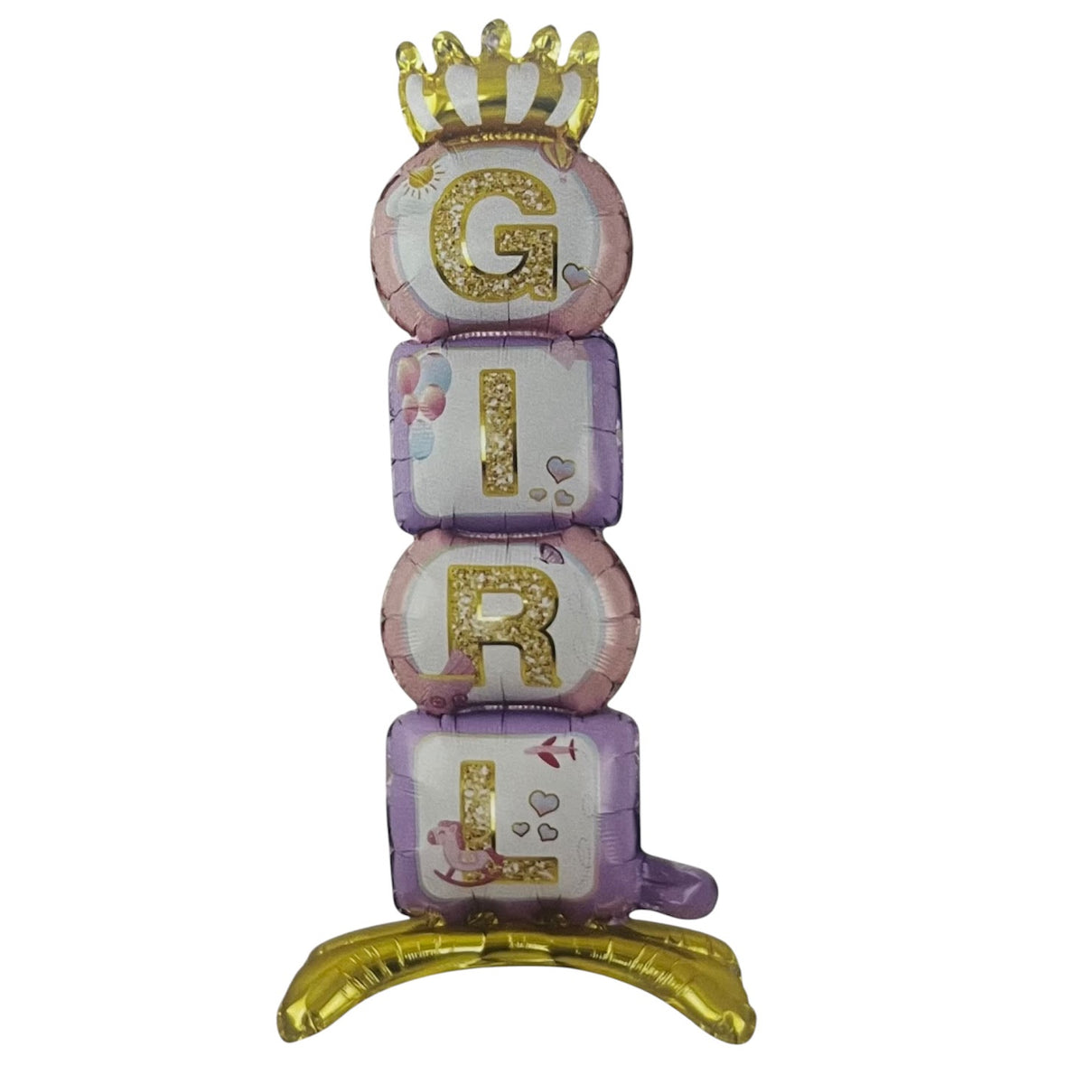 Standing Girl Pink Foil Balloon for Baby Shower Decoration